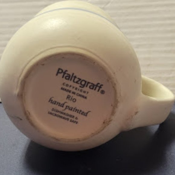 Pfaltzgraff Hand painted "Rio" Blue Stripe Mug with Blue Interior - Picture 4 of 4